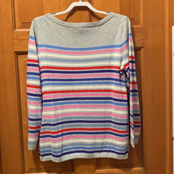Talbots Petites MULTI-STRIPE SIDE-BUTTON
SWEATER  Size Large p - Picture 2 of 8